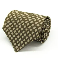 クリッツア ブランド ネクタイ 総柄 ドット パネル柄 シルク PO メンズ カーキ KRIZIA 【中古】のサムネイル