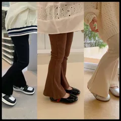 キッズ　リブ　レギンス　フレア　パンツ