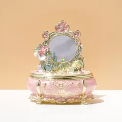 【新品?未使用】 1pc レトロドレッシングテーブルジュエリーボックスリングネックレスボックス、ジュエリー収納ボックスデスクトップ装飾装