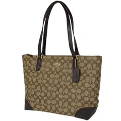 コーチ COACH シグネチャー トートバッグ ハンドバッグ ショルダーバッグ トートバッグ キャンバス ベージュ ブラウン F29958 レディース 【中古】