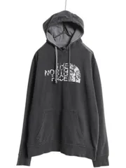 【お得なクーポン配布中!】 ノースフェイス プリント スウェット フード パーカー メンズ L The North Face プルオーバー トレーナー 裏起毛 グラフィック ツートン 黒