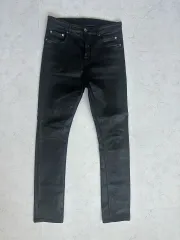 RICK OWENS♡ 「ボラン」コーティングジーンズ Rick Owens DRKSHDWのブルー Porterville Bolan ブーツカット