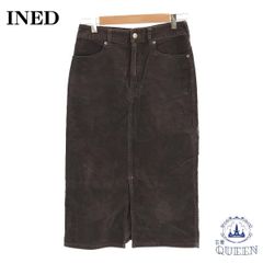 ☆美品☆ INED イネド スカート ひざ丈 レディース ブラウン 9 901-187 送料無料