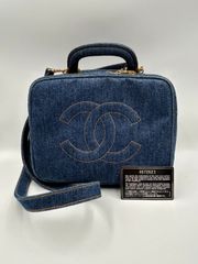 シャネル デニム バニティバッグ 美品 4番台 インディゴブルー　CHANEL