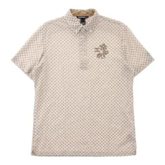 サイズ：2 ZOY ゾーイ  半袖ポロシャツ　ボタンダウン 総柄 ベージュ系 [240101409152] ゴルフウェア メンズ ストスト