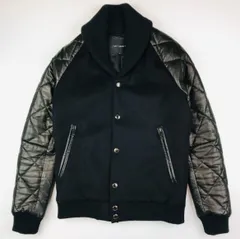 美品★1piu1uguale3・ウノピゥウノウグァーレトレ メンズ カシミヤ混ウール レザー切替し ジャケット(Ⅳ)ウノピュー ジャケット ブランド 秋冬物 メンズジャケット ジャンパー ブルゾン ブラック 日本製のサムネイル