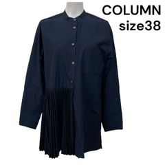 COLUMN シアーブラウス ペプラム ライトブルー コラム - メルカリ