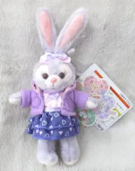 東京ディズニーシー ぬいぐるみバッジ Duffy's HEARTWARMING DAYS ステラルー(紫パーカー/ハート) 2018