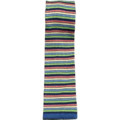 希少 MADE IN ITALY製 SEA ISLAND COTTON ボーダー柄 ニットネクタイ マルチカラー