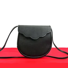 極 美品 YVES SAINT LAURENT イヴ サンローラン ヴィンテージ レザー 本革 ミニ ショルダーバッグ ポシェット サコッシュ ブラック 03977