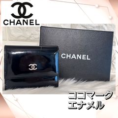 CHANEL シャネル ココマーク エナメル 折り財布 ブラック