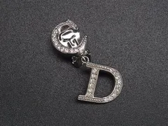 ■美品■ ChristianDior クリスチャンディオール ラインストーン クリップ式 片耳のみ イヤリング アクセサリー シルバー系 DJ4364