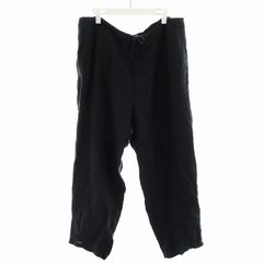 コモリ COMOLI 21SS リネンWクロス ドローストリングパンツ 麻 2 M 黒 ブラック T01-03019 /AN16