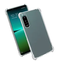 FOR Xperia 5 IV SO-54C docomo 用の保護ケース FOR Xperia 5 IV SOG09 au 用のTPU素材製 スマホケース 透明 スリム ソフト薄型 耐衝撃 FOR Xperia 5 IV 用のカバー 全透明 四角を厚くするのサムネイル
