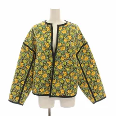 トゥモローランド TOMORROWLAND SOULEIADO 23AW ポリエステルプリント ノーカラージャケット 花柄 36 S 黄色 イエロー 緑 グリーン 黒 /YMのサムネイル