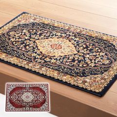 【新品※ショップ出品】玄関マット マットM 60×90cm ウィルトン織 ベルミラ 王朝風 メダリオン柄 高密度 ヒートセット加工 トルコ製