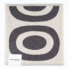 新品 マリメッコ marimekko ハンドタオル ミニタオル ハンカチ MELOONI メロー二 チャコール オフホワイト 72879 072879 910 北欧雑貨 北欧デザイン ネコポスのサムネイル