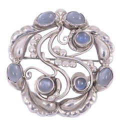 GEORG JENSEN ジョージジェンセン 159 ムーンライトブロッサム ブローチ シルバー925/ムーンストーン【いおき質店】