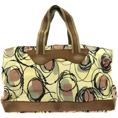 MARNI マルニ キャンバスレザーハンドバッグ  アイボリー×ブラウン