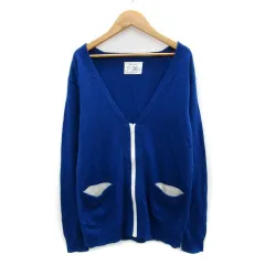 アーバンリサーチ URBAN RESEARCH カーディガン ミドル丈 Vネック ジップアップ ウール混 38 ブルー 青 /MS20