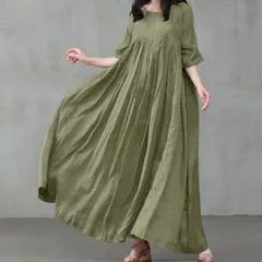 ワンピース レディース ロングワンピース 半袖 マキシ丈 春夏 涼しい カジュアル 夏 ガーリー ナチュラル きれいめ 大人 リラックス 上品 大人可愛い かわいい 体型カバー 黒 カーキ ネイビー ピンク 韓国ファッション 30代 40代 50代 ゆったり