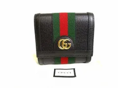 グッチ GUCCI オフィディア ダブルG ウェブストライプ 2つ折り 財布 コインウォレット メンズ レディース 【新品同様】