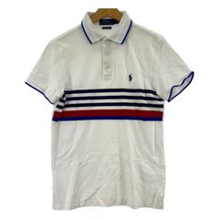 POLO RALPH LAUREN ポロ・ラルフローレン ワンポイントロゴ刺繡 ボーダーポロシャツ sizeSP/ホワイト