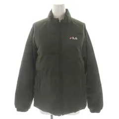 フィラ FILA 中綿 ジャケット ダウン アウター ジップアップ ロゴ刺繍 M ダークグリーン /CX ■OS