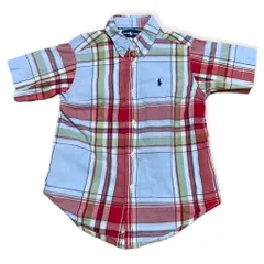ラルフローレン キッズ 子供服 4/4T 半袖シャツ ボタンダウン チェック柄 管理あ629