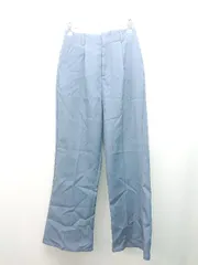 ◇ tip top タック センタープレス スラックス ジップフライ フレア パンツ サイズ<!-利用不可文字-!> ブルー レディース E  【1310130005905】