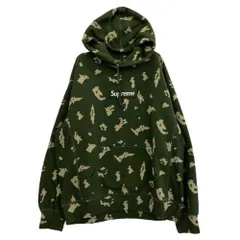 Supreme シュプリーム 21AW Box Logo Hooded Sweatshirt Olive Russian Camo ボックスロゴ ロシアンカモ プルオーバースウェットパーカー グリーン系 XL【中古】