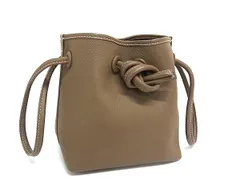 ■新品同様■ VASIC ヴァジック ボンド レザー 巾着型 ハンドバッグ トートバッグ レディース ブラウン系 FL5910