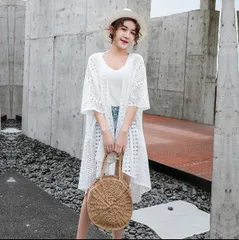 トップス デート カーディガン 上着 白トップス ロング ロング丈 ミディアム丈 袖あり 長袖 ボリューム袖 フレアスリーブ ホルンスリーブ 萌袖 襟なし フレア セミフレア 細身 ストレート ワイド Aライン Iライン 切り替えデザイン スマート 刺繍 前開