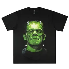 メンズ Tシャツ  フランケンシュタイン FRANKENSTEIN TEE ホラー Ｔシャツ 映画T MOVIE ブラック 黒 緑 グリーン 男女兼用 半袖 TSHIRTS キャラクター 古典ホラー ドラマ アニメ レディース