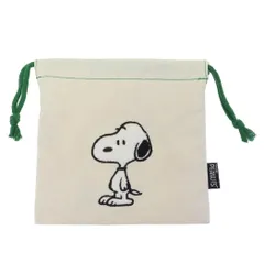 【メール便】スヌーピー 巾着袋 サガラキャンバス 巾着 立ち ピーナッツ ナカジマ サガラ刺繍 キャラクター グッズ 