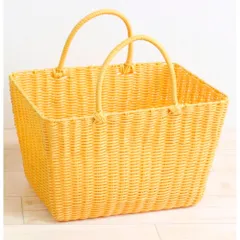 ☆ イエロー ☆ PPバッグ ショッピングバッグ 村田屋産 バスケット トート ランドリーバスケット ランドリー かごバッグ かごバック カゴバッグ カゴバック ショッピングバッグ ショッピングバック レジャーバッグ レジャーバック かご カゴ 収納