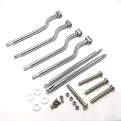 バイク アメリカン サイドバッグ サポート サドルバッグ 2点可動タイプ /左右セット/汎用/メッキ/ドラッグスター/バルカン/スティード