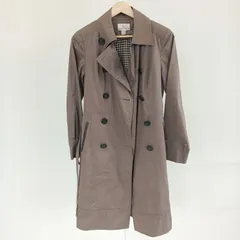 【良】　組曲　 KUMIKYOKU　ロングコート　茶色　ブラウン　Mサイズ　レディース　　レディースアウター　チェック レディースカジュアル　撥水　ベルト付き　襟付きカラーコート　スプリングコート　秋コート　冬コート　レディースコート　レディースフォーマル