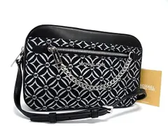 ■新品■未使用■ MICHAEL KORS マイケルコース キャンバス×レザー ショルダーバッグ 斜め掛けブラック系×シルバー系 BJ9417