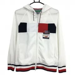 【新品】トミーヒルフィガー ジップパーカー 白×ネイビー×レッド UVカット 速乾 レディース M ゴルフウェア Tommy Hilfiger Golf