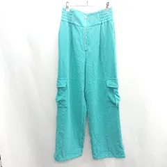 ◇ Θ JEANASIS ジーナシス ウエストゴム入り カーゴパンツ サイズM グリーン系 レディース E  【1410290057940】