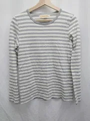 ◇ Θ　Φ BEAMS ビームス ボーダー　シンプル 長袖 Ｔシャツ　カットソー サイズM グレー　ホワイト レディース P  【1409250009631】