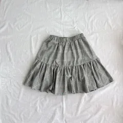 新品 未使用 repipi armario レピピアルマリオ 女の子 子供用 スカート M 150cm ブラック ホワイト グレー チェック 千鳥格子 フリル かわいい おしゃれ カジュアル