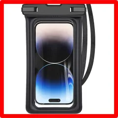 ★送料無料★ブラック スマホ 防水ケース 海 【水に浮くタイプ/指紋認証/Face ID認証対応】防水 スマホケース IPX8認定 完全防水 水中・水上で操作できる 良いタッチ感度 顔認証 ロックがしやすい サイドボタンが押しやすい ストラップ付き 首掛け 高