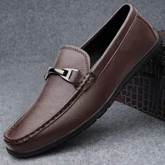 ローファー　スリッポン　カジュアルシューズ 新品*メンズ　ドライビングシューズ　春秋靴　男性靴ダークブラウン　26.0cm