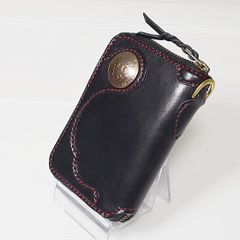 ハンドメイド 差込錠型コンパクトウォレット59 栃木ブラック