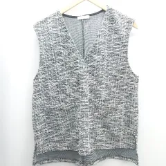 ◇ ⊇ DRESKIP ドレスキップ 総柄 ベスト サイズL ブラック系 レディース E  【1503050031479】