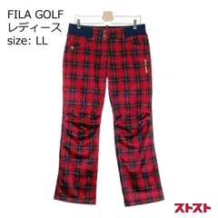 FILA GOLF フィラゴルフ 裏起毛 ロングパンツ チェック柄 レッド系 LL [240101144954]