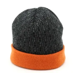 エルメス カシミヤ100% ニット帽 サイズSM レディース ブラウン オレンジ エルメス カシミヤ100% ニット帽 サイズSM レディース ブラウン