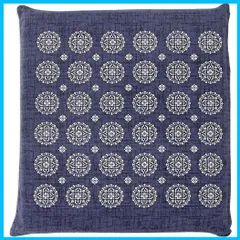 【数量限定】座布団カバー 「丸小紋」 Night) ネイビー 銘仙判 約55×59cm ファスナー式 綿100% 裏表同じ柄 メリーナイト(Merry 和室 和テイスト 洗える オールシーズン Z101-72
